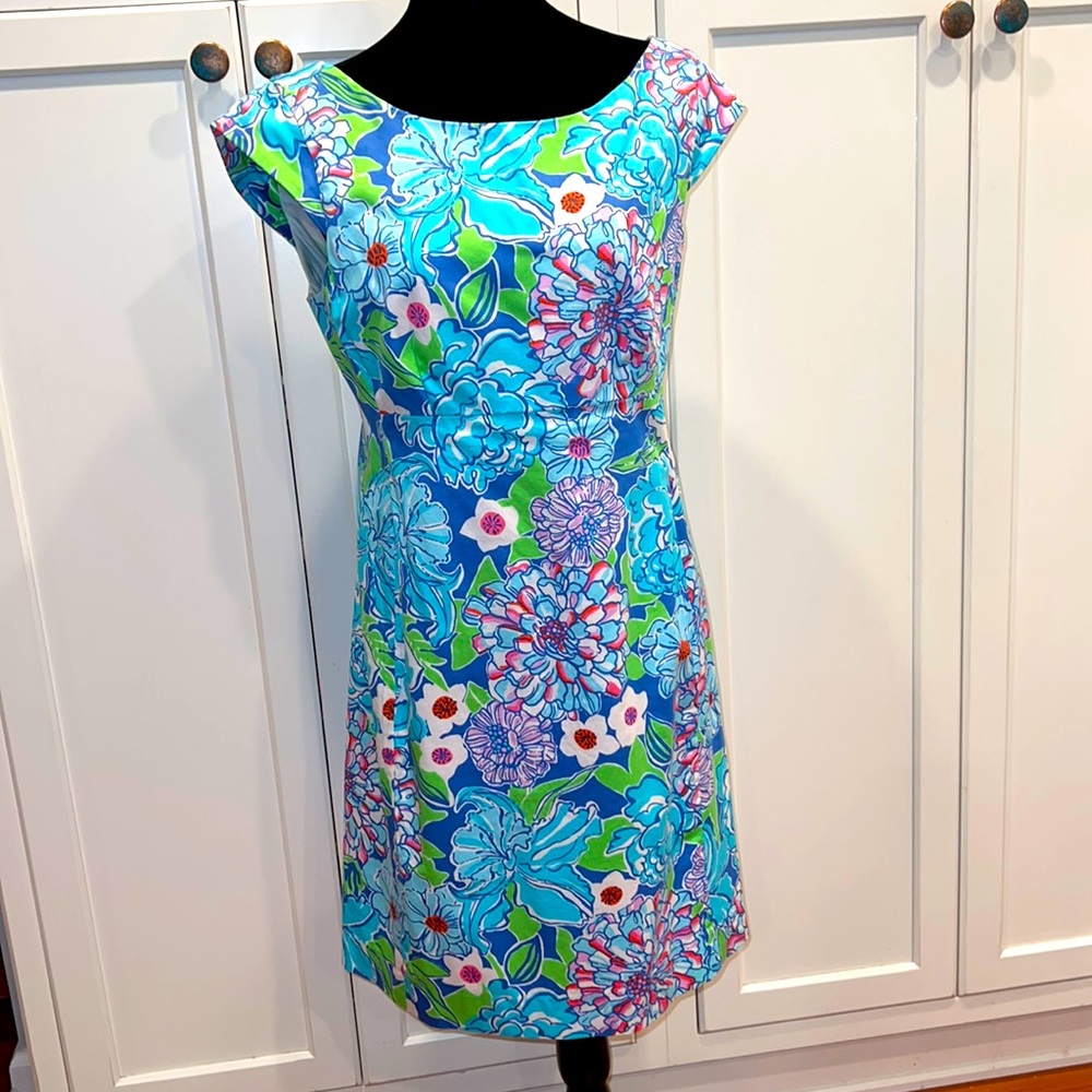 Lilly Pulitzer dress 10 slight a line vintage floral party